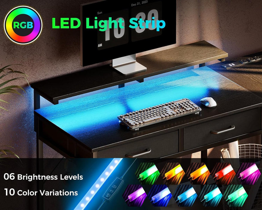 48 Inch L Shaped Gaming Desk with USB Ports - ShipItFurniture