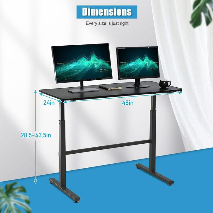 48 Inch Standing Desk Adjustable Height Ergonomic Computer Desk Modern Sit Stand up Desk Large Space Work Desk Fit Dual Monitor for Home Office Gaming, Black - ShipItFurniture