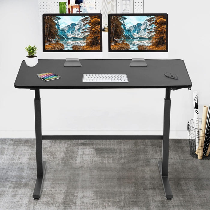 48 Inch Standing Desk Adjustable Height Ergonomic Computer Desk Modern Sit Stand up Desk Large Space Work Desk Fit Dual Monitor for Home Office Gaming, Black - ShipItFurniture