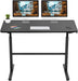 48 Inch Standing Desk Adjustable Height Ergonomic Computer Desk Modern Sit Stand up Desk Large Space Work Desk Fit Dual Monitor for Home Office Gaming, Black - ShipItFurniture