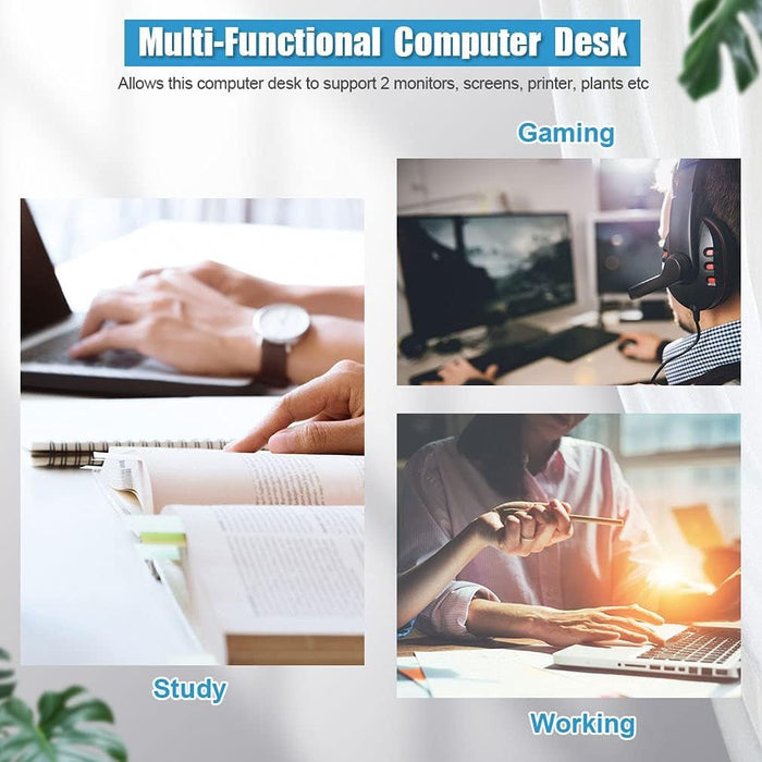 48 Inch Standing Desk Adjustable Height Ergonomic Computer Desk Modern Sit Stand up Desk Large Space Work Desk Fit Dual Monitor for Home Office Gaming, Black - ShipItFurniture