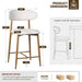 Counter Height Bar Stools Set of 3, Upholstered Counter Stools Modern Barstools with Metal Legs for Kitchen Island Dining Room, Wood-Grain