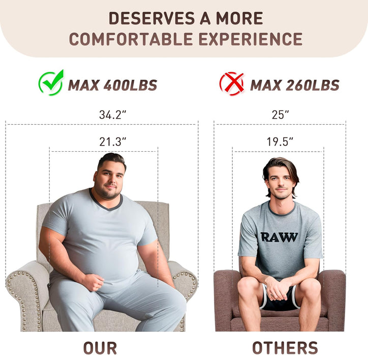 Upholstered Living Room Chair - Large Comfy Fabric Accent Chair Single Sofa with Cushion, Rolled Armrest & Nailhead Trim, Mid Century Farmhouse Armchair for Bedroom, Office, Beige