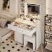 White Vanity TwentyThreePointSixInch DressingTable With Illuminated Mirror