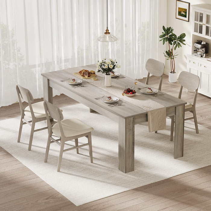 71" Farmhouse Dining Table for 6-8 People, Rectangular Kitchen Table