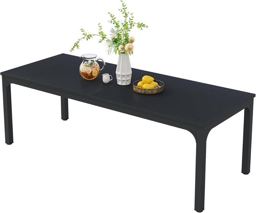 Black Dining Table for 6-8 Person, 78 Inch Large Long Rectangle Kitchen Dinner Table for Dining Room, 78.7 X 27.5 X 29.5 Inches(Only Table)