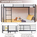 Black Bunk Bed Twin over Twin, Metal Bunk Bed with Built-In Ladder and Safety Guardrail, Space-Saving Twin Bunk Beds for Kids, Teens & Adults, No Box Spring