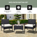 3 Pieces Patio Wicker Rattan Furniture Set with Cushions for Lawn Backyard