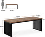 Tribesigns Industrial Dining Table for 6-8 Person, 78.74" Long Rectangle Dining Table Wood Kitchen Table with Heavy Duty Metal Frame for Living Room and Dining Room (Brown & Black)