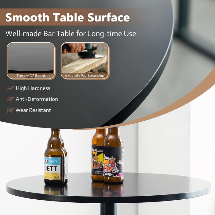 Bistro Bar Table 40 Inch round Table Height Top Pub Table Cocktail for Home, Kitchen and Dining Room