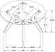FortyEightInch Tempered Glass Round Dining Table NutmegFinish