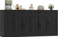 71” Large Buffet Cabinet with Storage, Sideboard Buffet Cabinet with Adjustable Shelves and 6 Soft-Close Doors, Wood Coffee Bar Console Table for Kitchen, Dining Room, Black