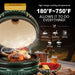 13-Inch Ceramic Kamado Grill, Waterproof Vent Cap, Green | Charcoal-Fired Tabletop Kamado with a Waterproof Vent Cap That Helps Shield the Top Vent from Rain during Outdoor Cooking.