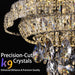 24Inch Gold LuxCrystalLED Remote Flush Mount Light
