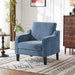 Navy Blue Chenille Mid Century Upholstered Armchair