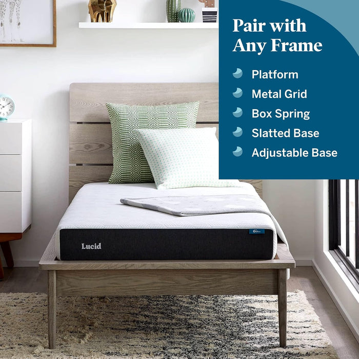 6 Inch Memory Foam Mattress - Firm Feel - Gel Infusion - Memory Foam Infused with Bamboo Charcoal - Breathable - Certipur Certified - Twin