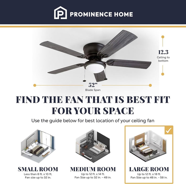 Classic 52-inch Matte Ceiling Fan Integrated Lighting