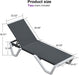 Lounge Chair Outdoor Set of 2 Chaise Lounge W/Wheel, Dary Gray