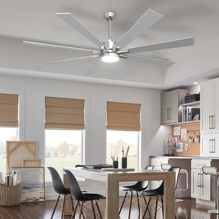 Premium Ergonomic 72inch Brushed Nickel Ceiling Fan