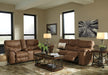 Brown Faux Leather Recliner Loveseat