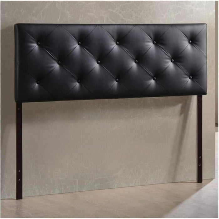 Bohemian Bliss Modern and Faux Leather Upholstered Headboard Black/King