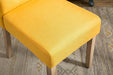 Habit Solid Wood Tufted Parsons Yellow Dining Chair, Set of 2,