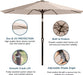 9' Solar LED Patio Umbrella with Tilt & Crank|8 Sturdy Ribs,Uv Protection,Outdoor Market Table Umbrella for Deck,Lawn,Pool,Backyard(Beige)