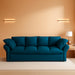 Blue Queen Size ThreeInOne Convertible Sleeper Sofa