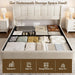 King Bed Frame with Hydraulic Gas Lift up Storage, Linen Upholstered