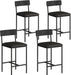 Bar Stools Set of 4, Kitchen Counter Height Chairs, 25.5 Inches Upholstered Black Barstools with Back, Bar Height Chairs for Counter Bar, Island, Easy Assembly