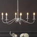 34.75Inch White Six Light Farmhouse Iron Chandelier
