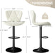 Bar Stools Set of 2,Adjustable Swivel Barstools,Counter Height Barstools with Backs Faux Leather Kitchen Island Bar Chair, White