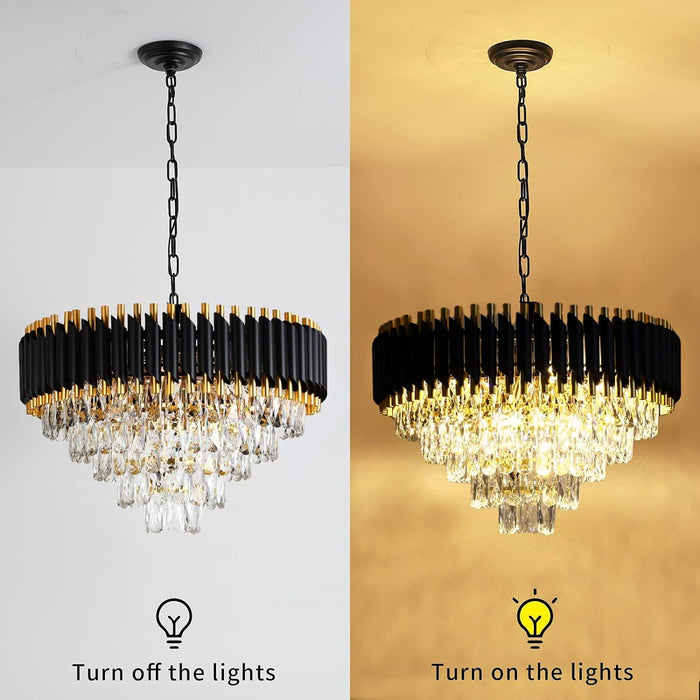 Gold K9 Crystal Chandelier 24 Inch PendantLighting