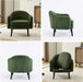 30.3" Wide Modern Barrel Accent Armchair with Track Armrest, Solid Wooden Legs, Comfy Upholstered Club Chair,Round Single Home Sofa for Living Room, Bedroom, Reading Room, Corduroy Green