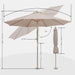 9FT/10FT Bamboo Patio Umbrella, Large Outdoor Umbrella with UPF 50+ Sun Protection, Rope Pulley Lift & Push-Button Tilt, 8-Rib Ventilated Canopy for Garden, Deck, Backyard & Outdoor Dining