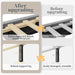 Queen Bed Frame with Chevron Channel-Tufted Headboard, Light Grey
