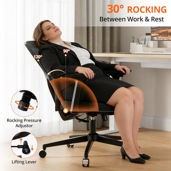 500 Lbs Big and Tall Office Chair with Spring-Supported for Heavy People