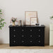 Black Dresser for Bedroom with 6 Drawers, 47.2" Wide Chest Storage Organizer and TV Stand for Living Room, Closet, Hallway, Dormitory