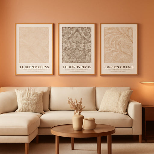 Framed William Morris Vintage Wall Art Set of 3, Large Neutral Botanical Floral Canvas Prints, Nature Rustic Boho Artwork for Living Room, Bedroom, Hallway or Office, 24X36 Inch