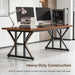 71 Inch Executive Desk, Large Computer Office Desk Workstation with Thick Desktop & Heavy Duty Metal Legs, Modern Industrial Writing Study Table for Home Office (Deep Brown/Black)
