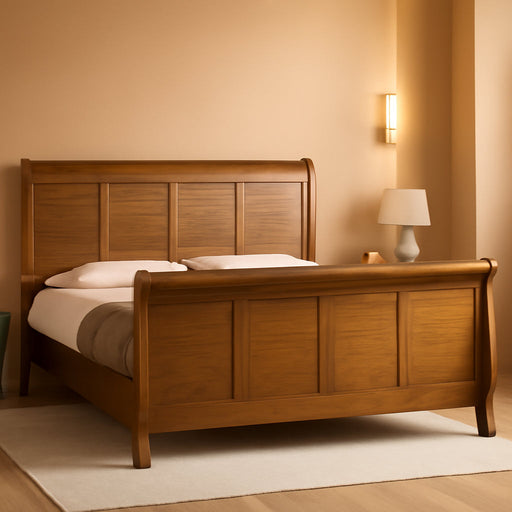 Liberty Furniture Industries Grandpa'S Cabin Queen Sleigh Bed, Medium Brown Aged Oak