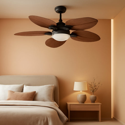 44 Inch Brown Outdoor Ceiling Fan With Remote