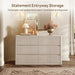 53.5" Extra Wide Dresser for Bedroom Dressers with 6 Fluted Drawers