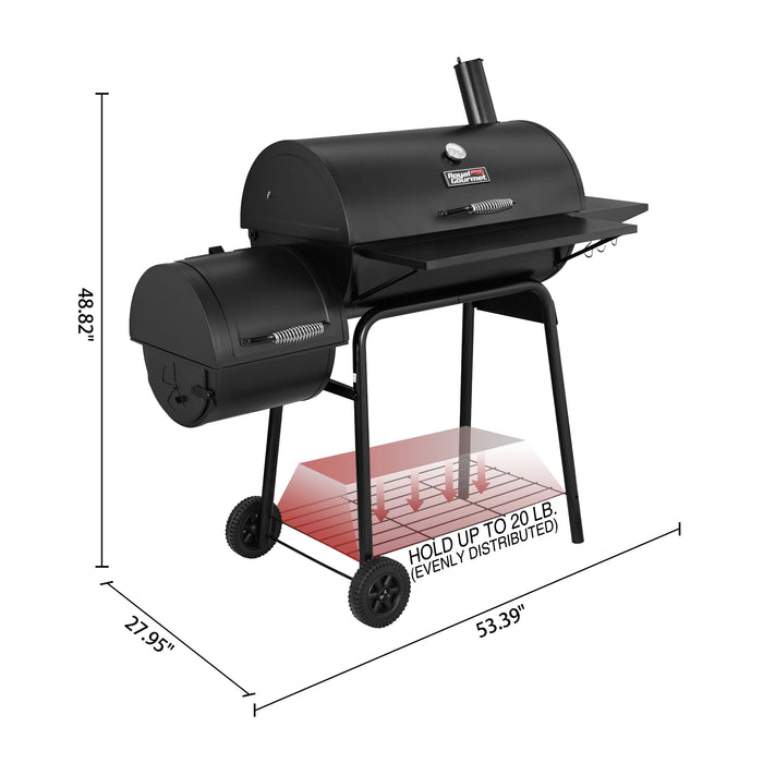 30" CC1830S Steel Charcoal Grill with Offset Smoker