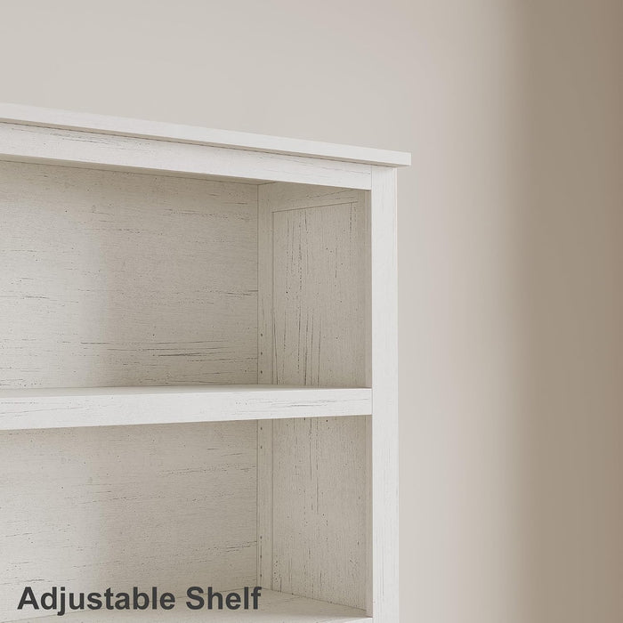 71" Farmhouse Bookcase, 5-Tier Bookshelf with Adjustable Shelves | Adjustable Shelves, Easy Assembly