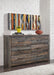 Drystan Weathered Brown Rusticated Six Drawer Dresser