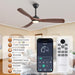 52 Inch Modern Ceiling Fan with Light and Remote & APP Control, ABS Ceiling Fan with 3 Blades and Downrods, Reversible Quiet DC Motor, Farmhouse Ceiling Fan for Bedroom Living Room Patio Porch