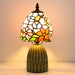 Tiffany Stained Glass Mushroom Table Lamp 12.5 Inch -Blue Hummingbird
