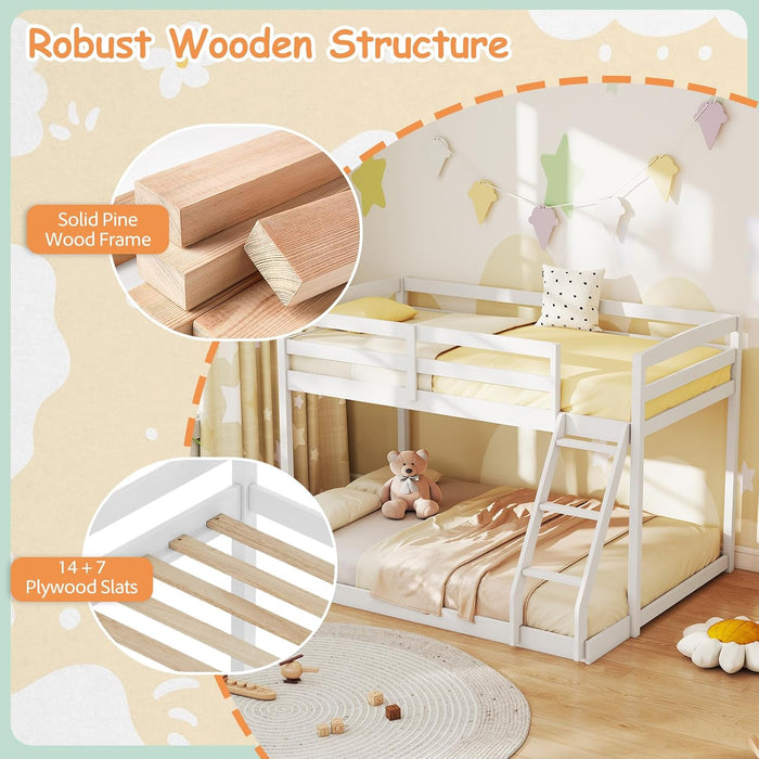 Durable Engineered Twin Over Full Bunk BedFrameSystem