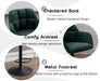 Modern Swivel Bar Stools Set of 2 Velvet Counter Height Barstools with Back and Arms Adjustable Bar Stool Chairs with Metal Base for Kitchen Island/Home Bar/Dining Room, Green